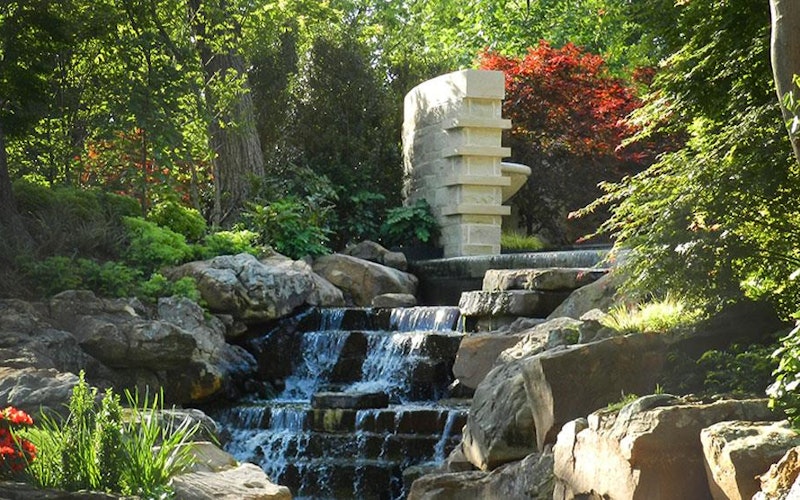 The entry waterfall in the Red Maple Rill